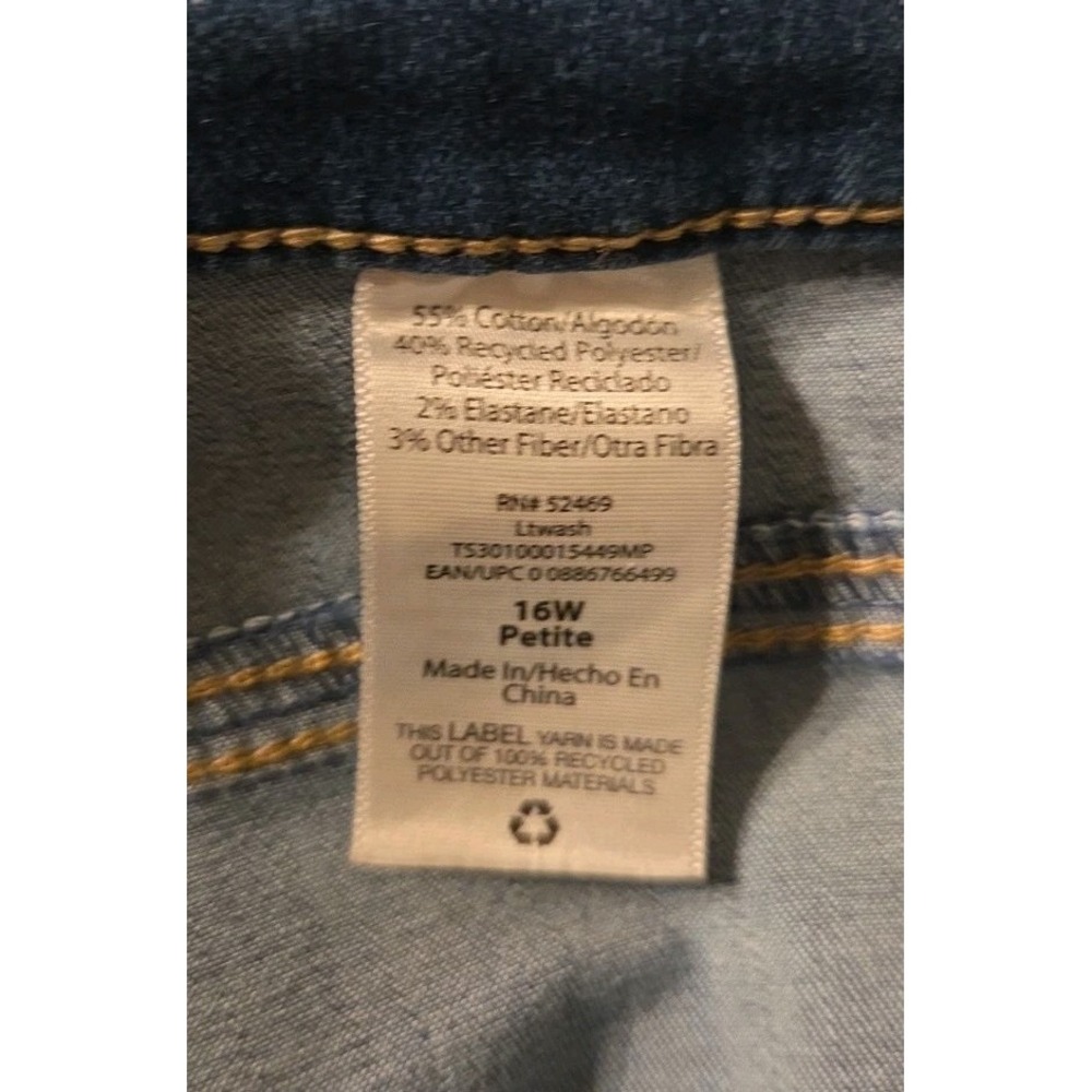 Terra & Sky 16W Petite Straight Light Wash Jeans - Picture 5 of 5